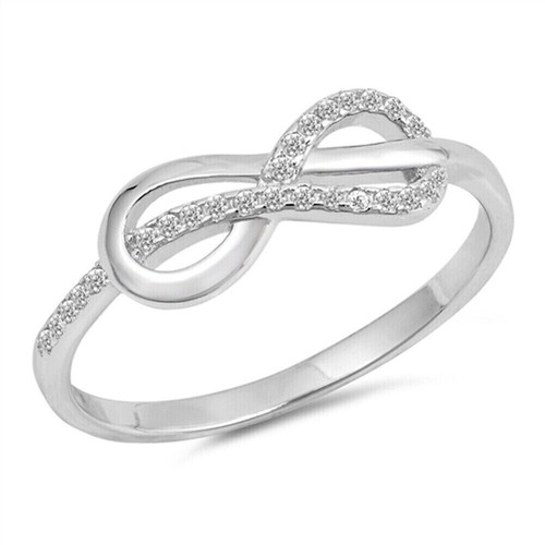 1.50 Ct Round Cut Simulated Diamond Women's Infinity Ring 14k White Gold Plated