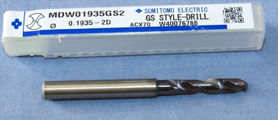 New Sumitomo 0.1935'' Dia.135°  Solid Carbide Screw Machine Drill