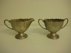 Vintage Japanese Soft Pewter Creamer & Sugar Set, Made in Japan