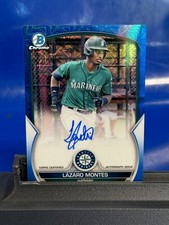 2023 Bowman Chrome LAZARO MONTES Blue MOJO Auto 147/150 Mega Box Mariners 🔵🔵🔵