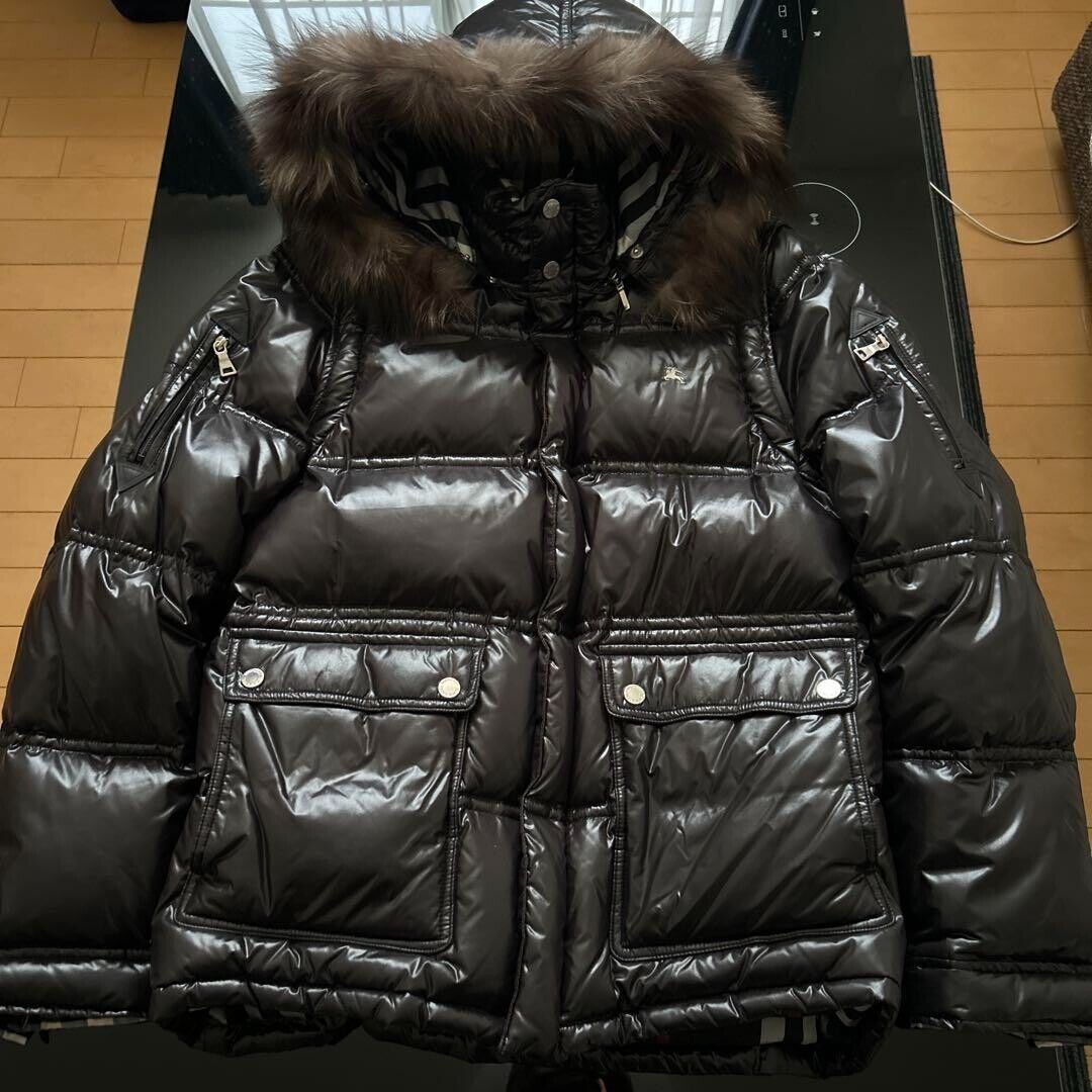 Burberry Black Label Down Jacket Nylon Black Fox Fur 6-Way Burberry Black Label Down Jacket Nylon Black Fox Fur 6-Way