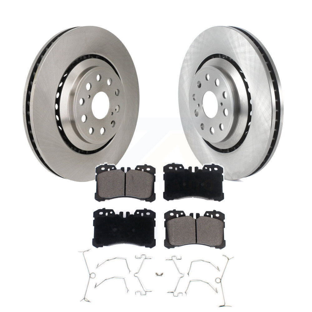 Lexus LS460 LS500 LS600h LS500h Front Disc Brake Rotors and Ceramic Pads Kit