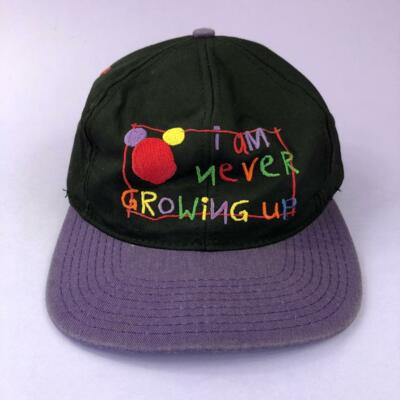 Vintage Disney bestickt I AM NEVER GROW UP Snapback Baseball Cap Mütze