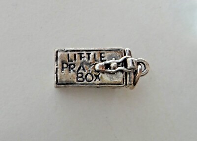 Sterling Silber 3D 18x10mm beweglich sagt kleines Gebet Box auf 2 Seiten Charm