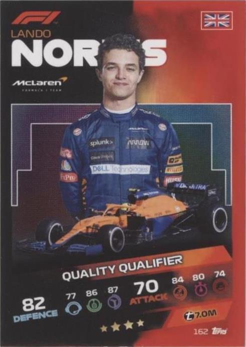 2021 Topps F1 Turbo Attax - Lando Norris #162 - 1 of 1