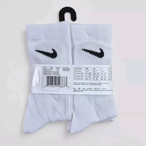 NIKE Boys Socks Crew Lightweight School Everyday Kids 6 Pair Shoe Size 10C-3Y - Picture 4 of 4