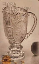HEAVY 24% FULL LEAD CRYSTAL FLORA COLLECTION 40 OZ PITCHER  MADE IN YUGOSLAVIA
