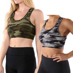 green camo sports bra