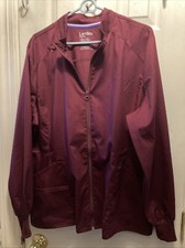 Landau ProFlex WOMENS Full ZIP WINE Scrub Jacket LJ701 SZ XL NWOT