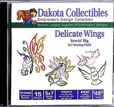 Dakota Collectibles Embroidery Design, Delicate Wings, 970468