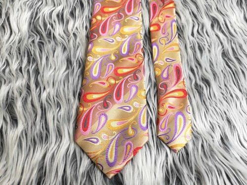CORBATA JOHN SPARKS PARA HOMBRE MULTICOLOR CACHEMIRA VIVA COLORIDA NUEVA SIN ETIQUETAS - Imagen 5 de 11