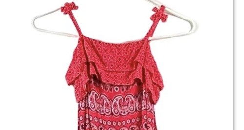 Girls Spring Summer Coral Paisley Sundress Tie Shoulder Straps OSH KOSH Size 5T - Picture 3 of 6