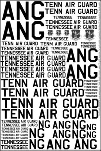 Tennessee Air Guard Decals 1/32 1/48 1/72 F-16 F-86 P-51 C-97 C-130 F-104  ANG