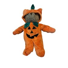 GALERIE - Halloween Plush Teddy Bear w/Pumpkin Costume/Suit -11" Jack O' Lantern