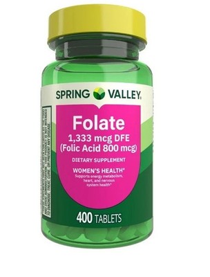Spring Valley Folate Dietary Supplement 1,333 mcg DFE 400 Count