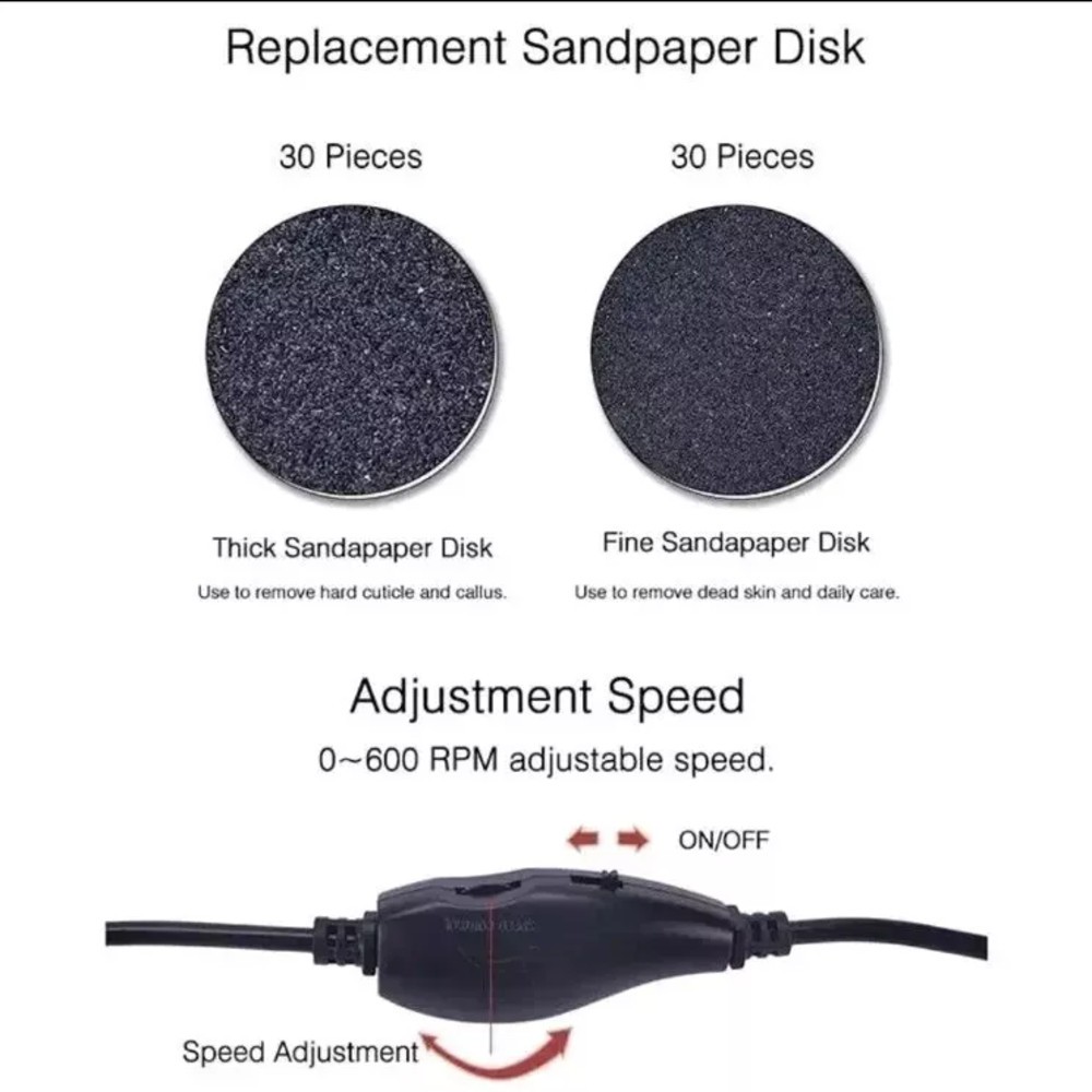 Electric callus remover foot sander pedicure tool w/speed controll for Dead Skin