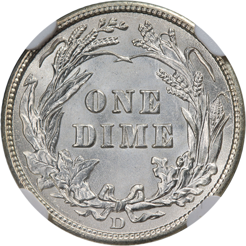 1910-D Barber Dime NGC MS64 Blazing White Gem Superb Eye Appeal - Picture 2 of 4