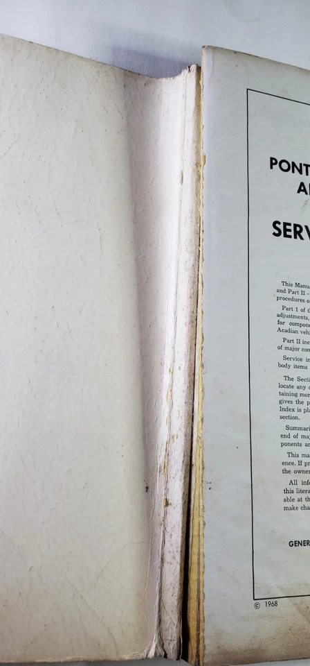 1969 Acadian Beaumont Pontiac Chassis Shop Service Manual OEM GM Canada Foto 3 de 4