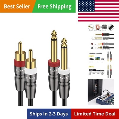 Dual 1/4 inch TS to Dual RCA Cable, Heavy Duty 1/4 Male to RCA Male Adapter S...