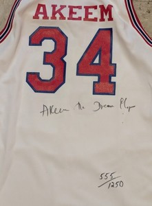 Akeem Olajuwon Houston Cougars Autographed jersey