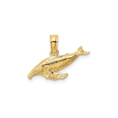10k Gelbgold Buckelwal Anhänger Maritim Ozean Natur Meeresleben Schmuck