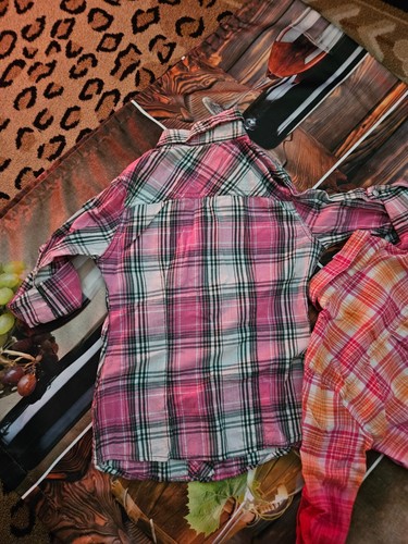2 girl Justice Collared Button Down Shirts Tie Bling Pockets Girls Sz.8 - Picture 7 of 7