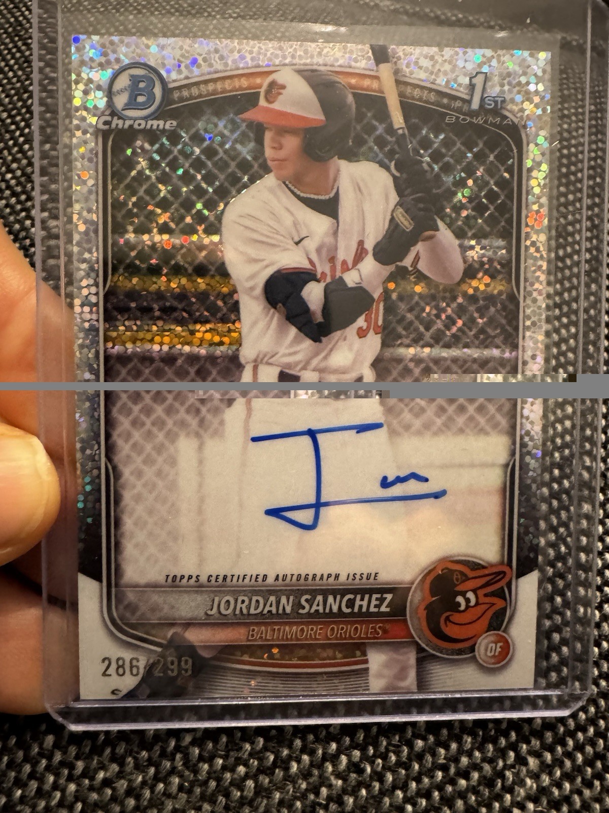 Jordan Sanchez 2025 Bowman Chrome #CPA-JOS Speckle Auto #/299