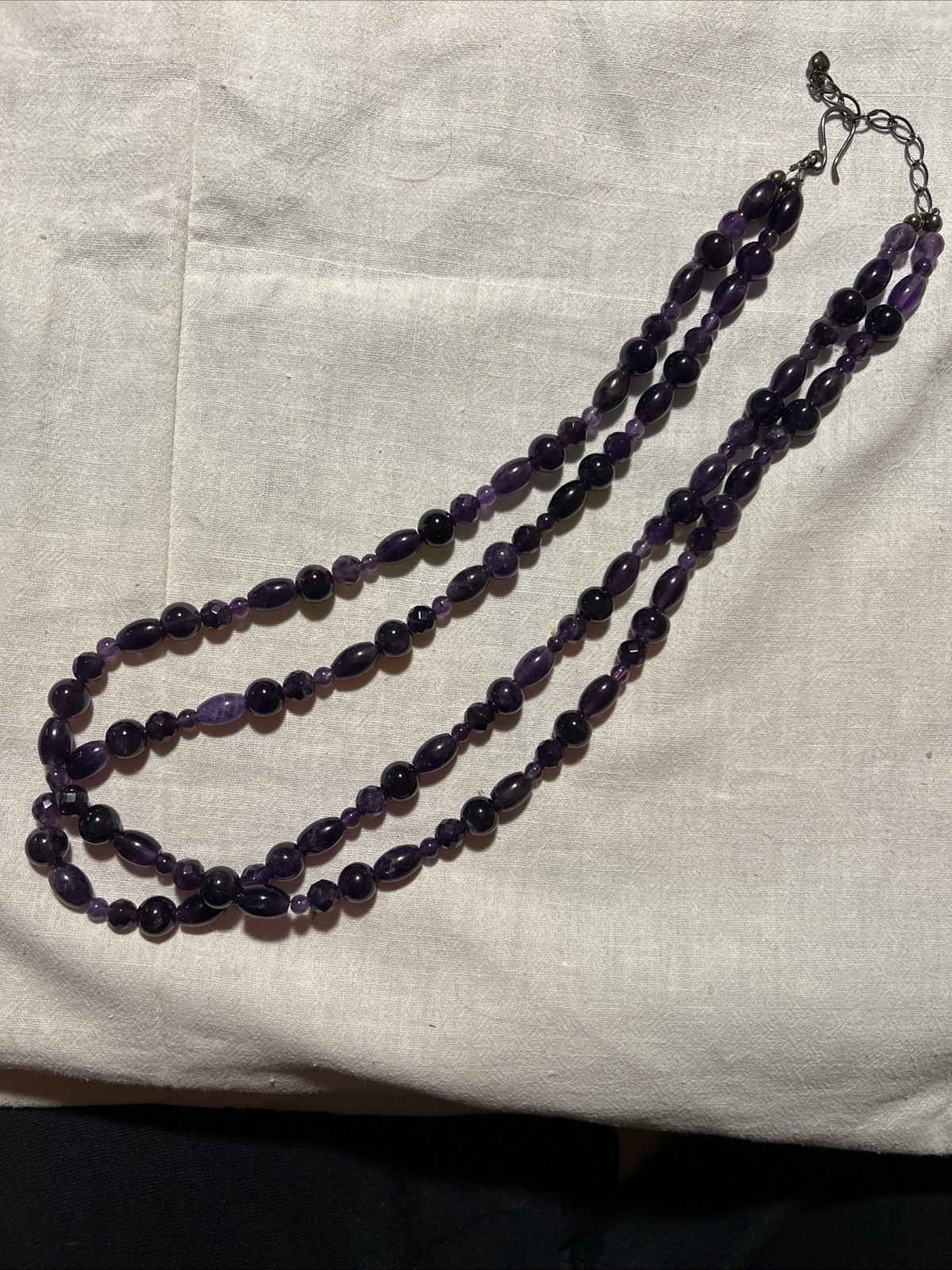 Double Stranded  Sterling Silver Amethyst Necklace - image 1