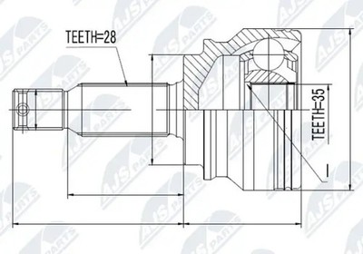 Antriebswellengelenk Vorderachse links NPZ-MS-036 NTY für CITROËN MITSUBISHI