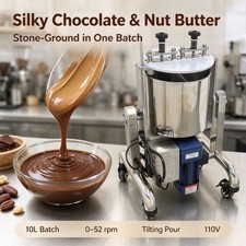 Chocolate Melanger, 10L/2.6US gal, Stone Grinder Nut Butter Refiner Tilting 110V