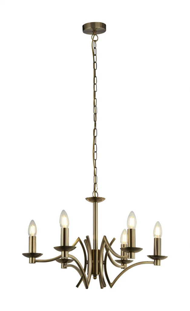 Ceiling Light Brass Ascot 6 Antique Searchlight 41312-6AB