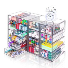 Acrylic Drawer Organizer 20 Drawers Storage Box Clear Makeup Office Art Craft