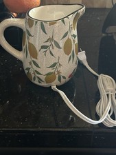 Calentador de cera Scentsy Lemon Grove - Acabado de esmalte craquelado jarra de granja eléctrica