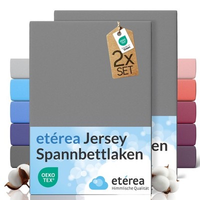 2er Set Spannbettlaken Jersey Spannbetttuch Bettlaken 100% Baumwolle +40 Farben