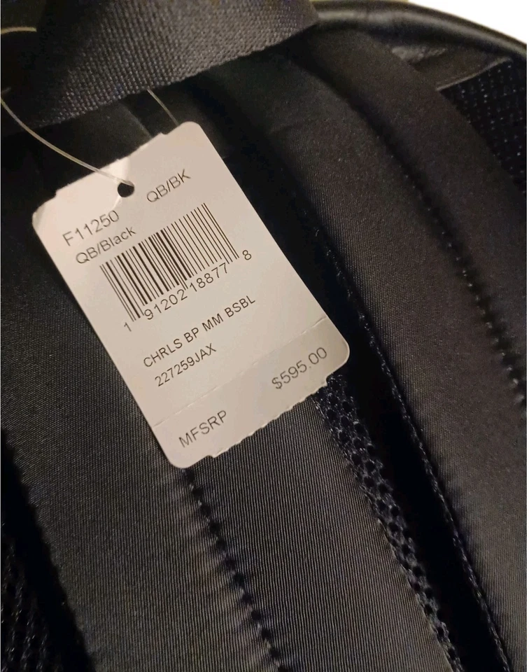 COACH Backpack Large Leather Black F11250 Men's Charles Baseball Stitch NEW - Image 2 of 4