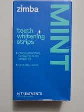 Zimba Teeth Whitening Strips Enamel Safe Vegan Teeth Whitener 28 Strips 14 Mint