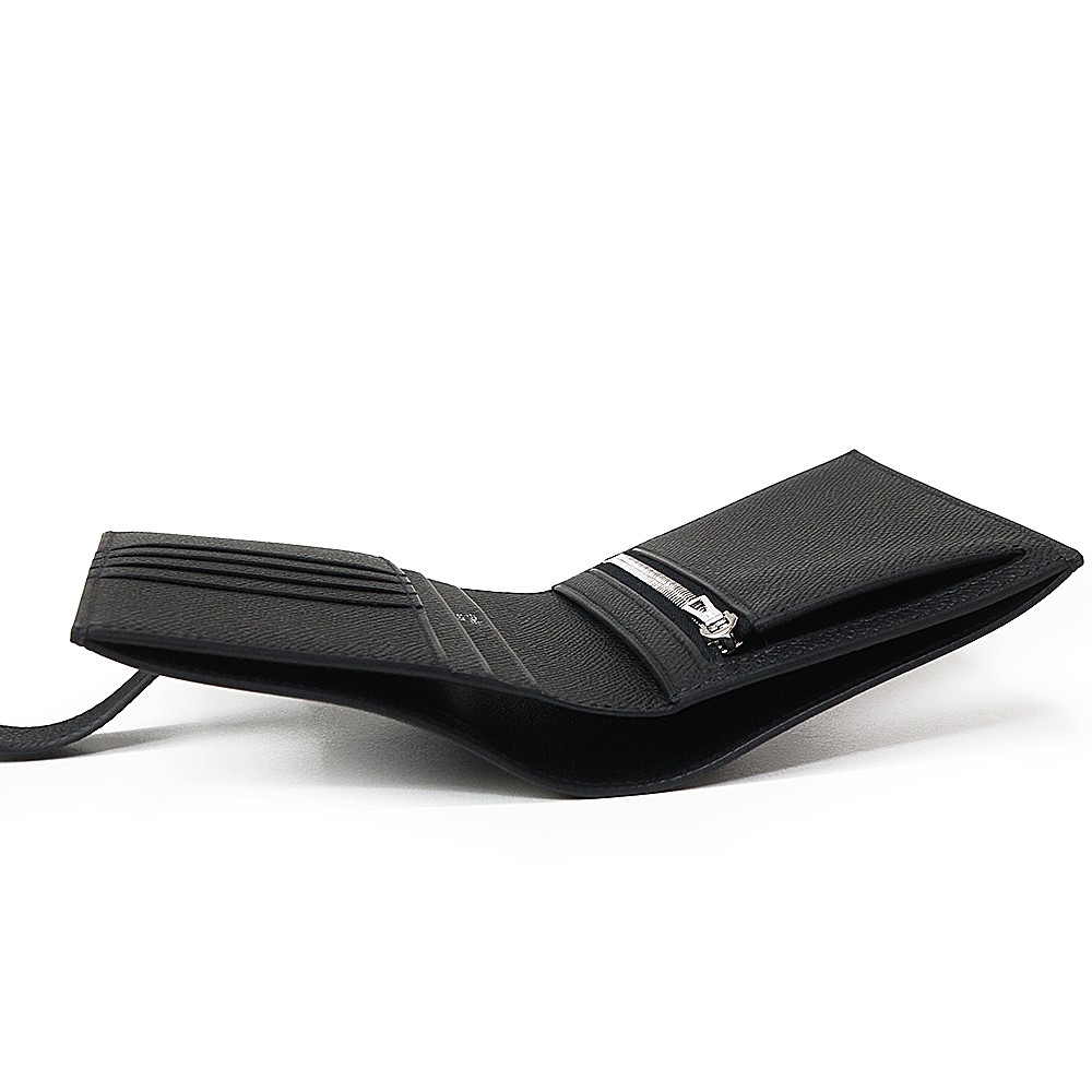 HERMES Bearn compact Epsom calfskin, Noir (Black) Wallet image 4