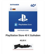 PSN 40€ Gutschein Gutscheincode Geschenk Guthaben Code