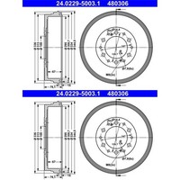 2X ATE 295,0Mm Bremstrommeln Hinten Passend FÜR Toyota Fortuner Hilux