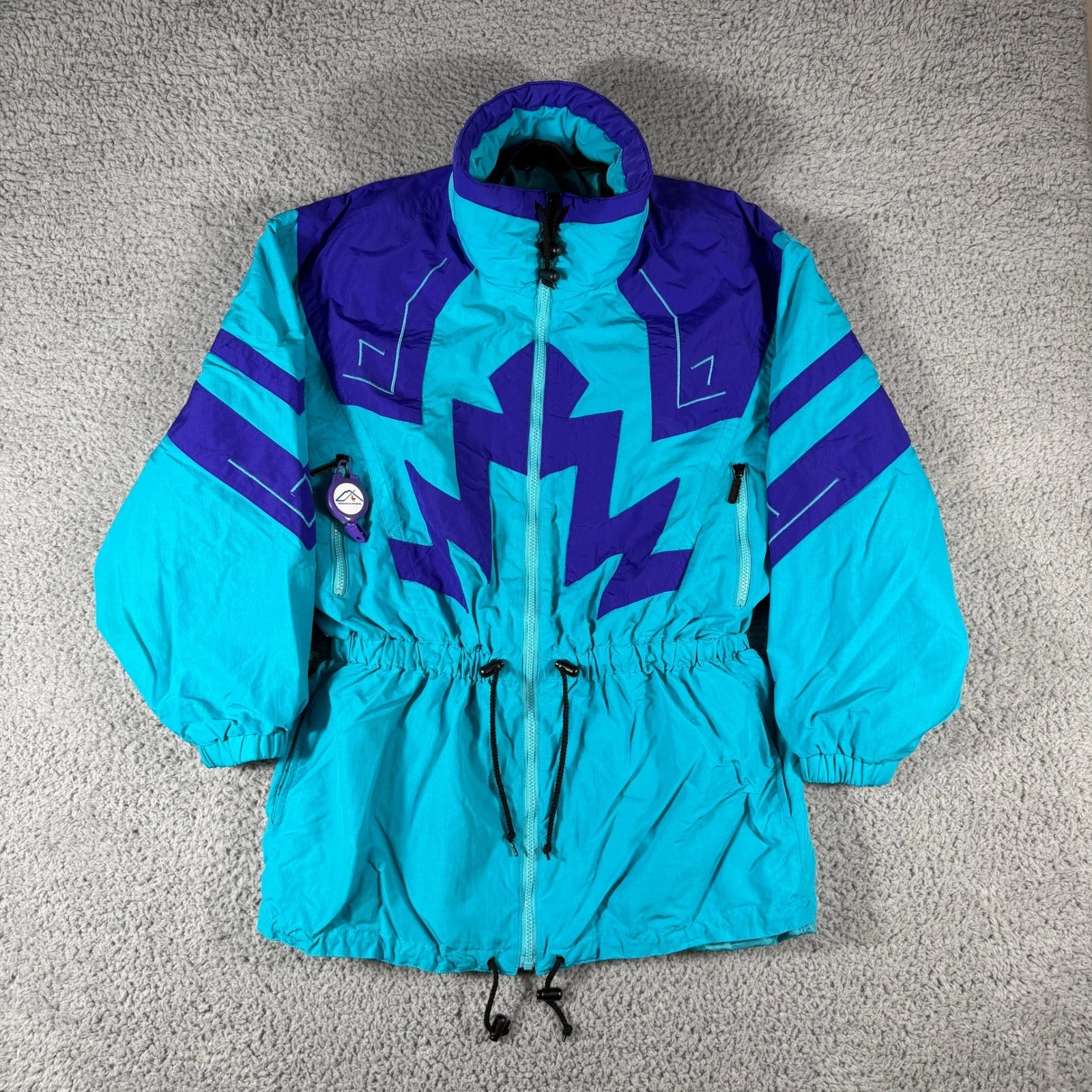 Vintage Tyrolia Skiwear Jacket Womens Medium Teal Purple Ski Snowboard
