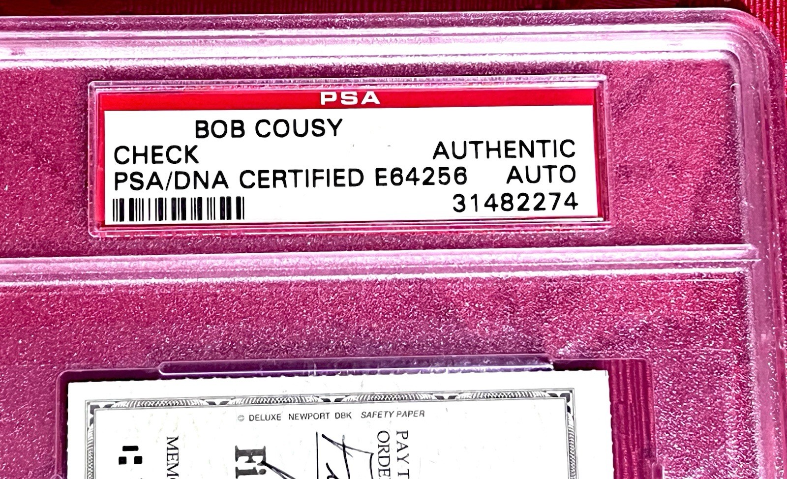 BOB COUSY Boston Celtics NBA FINALS basketball PSA auto autograph signed check ! view 5