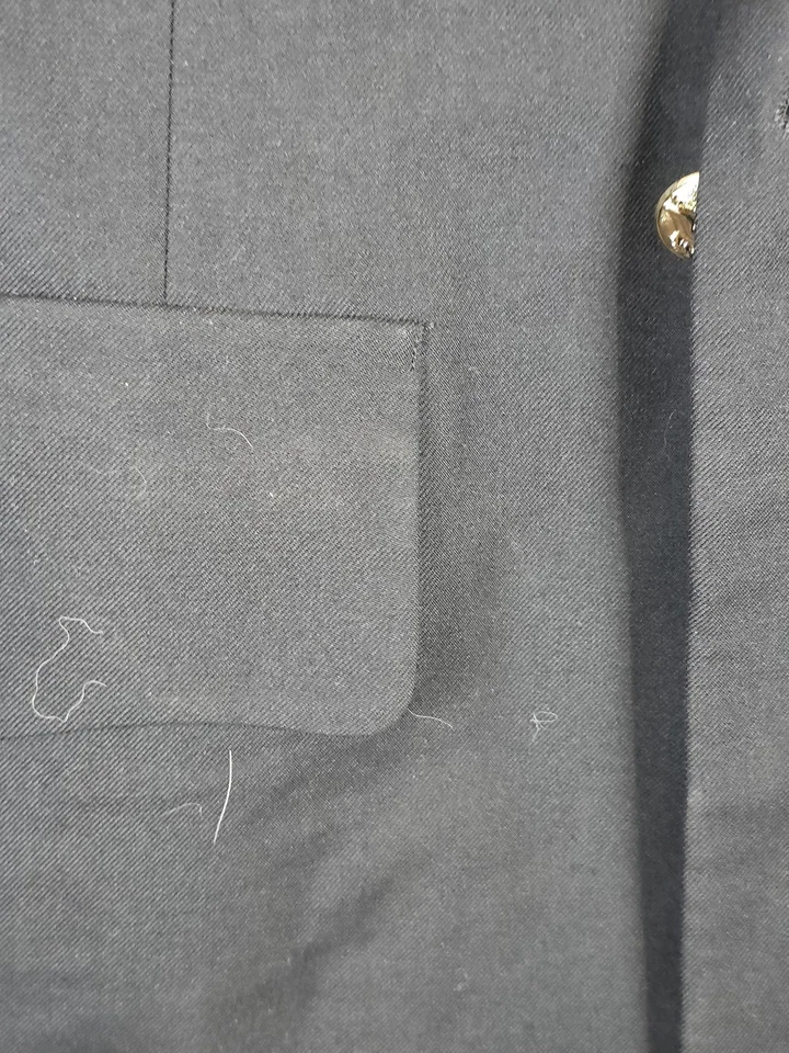 Vintage US Army Dress Jacket Mens 35R Blue Wool Serge Military Band Blazer 90s - Image 3 of 4