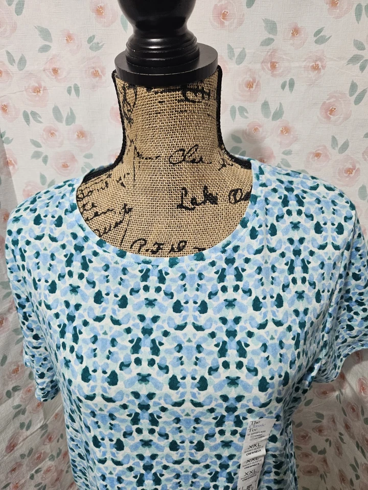 CROFT & BARROW, CAMISETA GEO MANGA CORTA MUJER NUEVA AZUL/VERDE/VERDE AZULADO TALLA XXL Foto 2 de 4