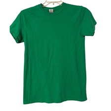 Gildan Heavy Cotton Green T-Shirt Basic Everyday Tee Kids Size Small