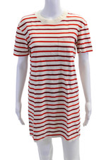 Madewell Women's Round Neck Short Sleeves Mini T-Shirt Dress Striped Size XS