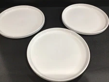 Over & Back Porcelain High Rim 8" Salad Plates Stackable White Set Of 3