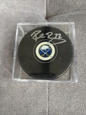 ROB RAY BUFFALO SABRES SIGNED AUTOGRAPHED LOGO PUCK COA RETRO LOGO