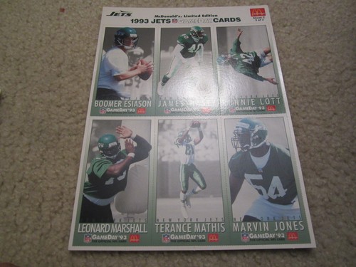 JUEGO COMPLETO DE HOJAS DE JUEGO DE JETS 1993 RARAS DE MCDONALDS - Imagen 5 de 8