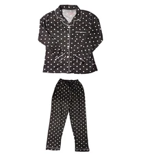 Women's Size XL 2 Piece Collared Top Elastic Waist Pants Pajama Set FREE S&H