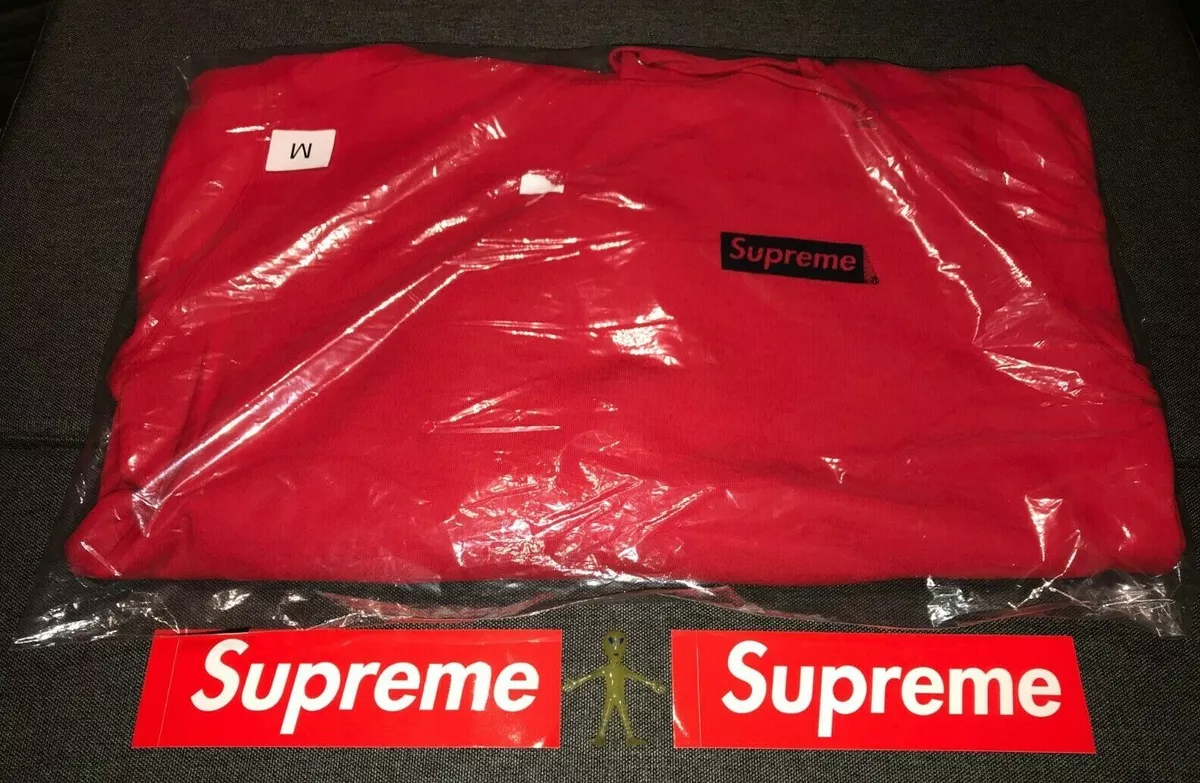 SUPREME Stop Crying Hooded Sweatshirt Red Size Medium w/ Stickers FW19 BNIB